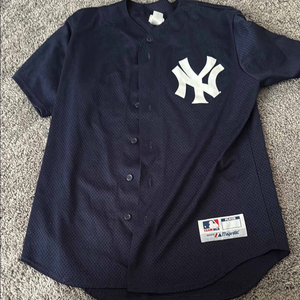 Majestic Blue Baseball Jersey Authentic MLB Shirt